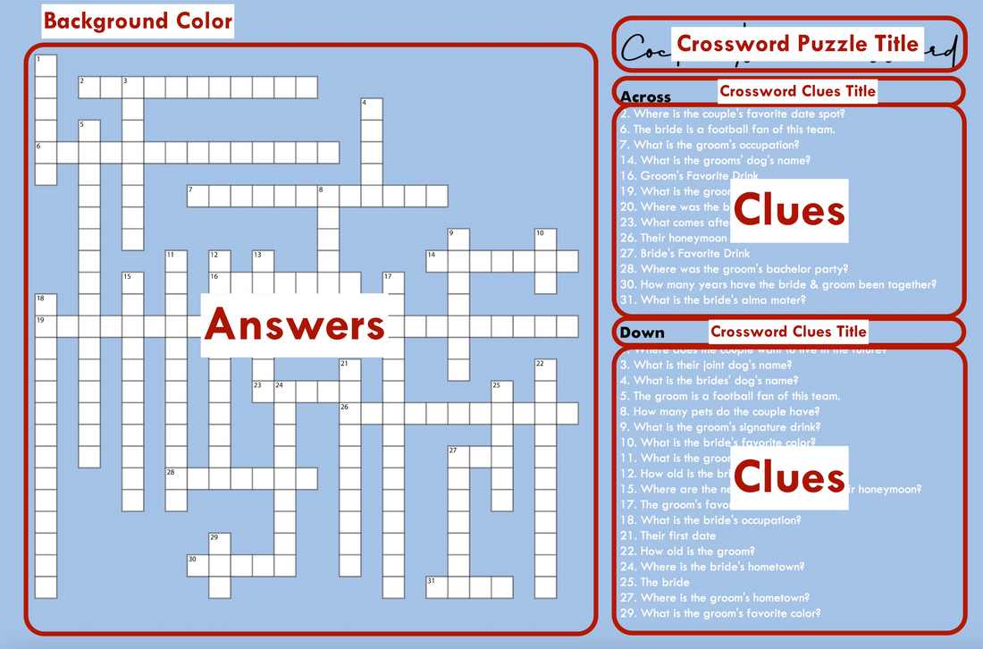  PERSONALIZED CROSSWORD PUZZLE | DOWNLOADABLE PRINT