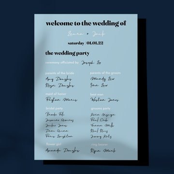  WEDDING PARTY CEREMONY SIGN | EDITABLE TEMPLATE