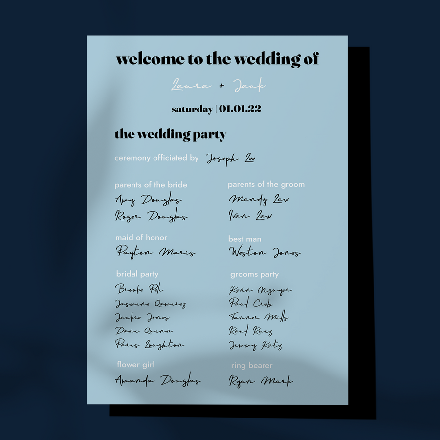  WEDDING PARTY CEREMONY SIGN | EDITABLE TEMPLATE