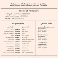  WEDDING PARTY SCHEDULE | EDITABLE TEMPLATE